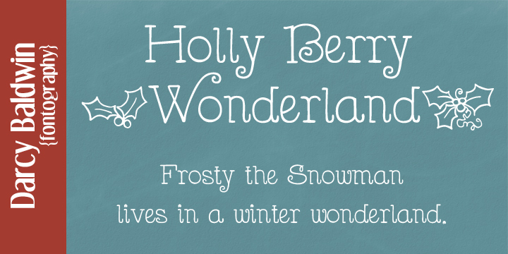 Displaying the beauty and characteristics of the DJB Holly Berry Wonderland font family.