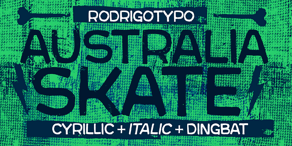 Displaying the beauty and characteristics of the Australia Skate font family.