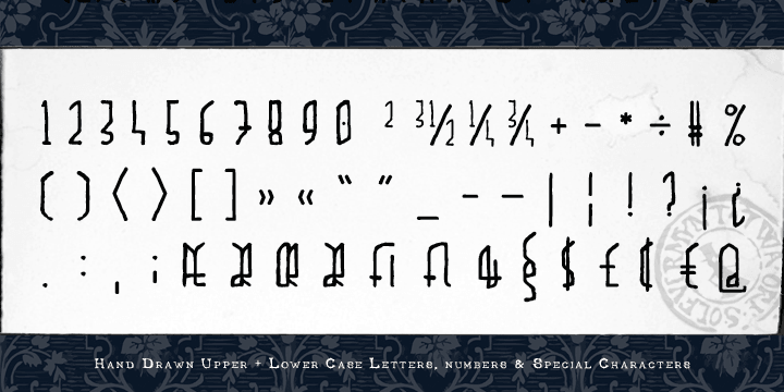 Paradox X contain upper- and lowercase letters (A-Z + swedish characters Å Ä Ö), numbers and many many special characters and glyphs.