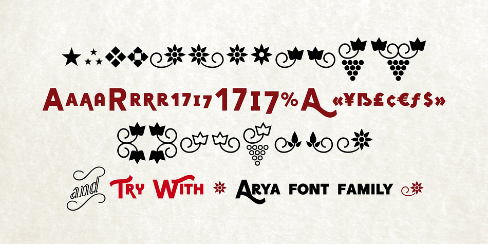 Yapa features an extra dingbat font.