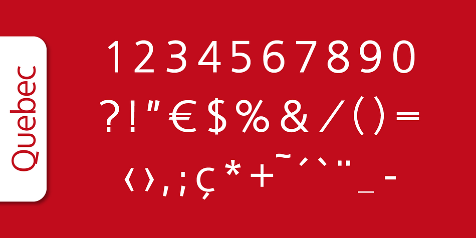 Quebec Serial font family example.