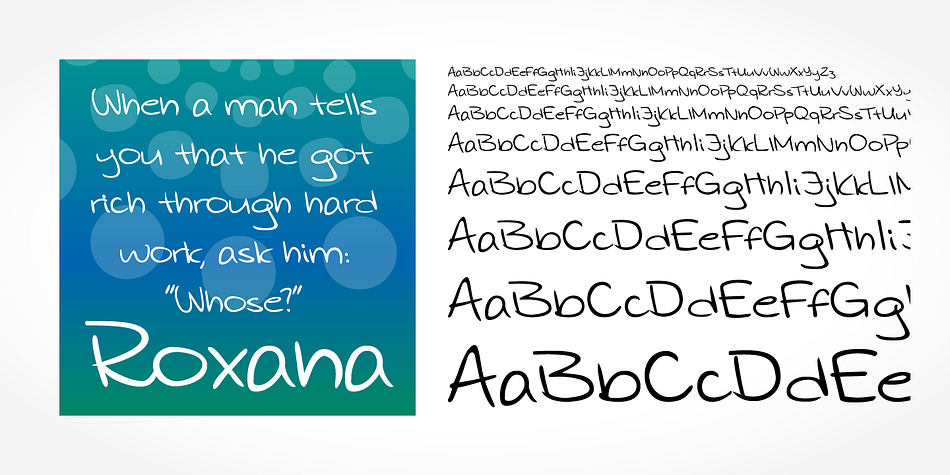 Roxana Handwriting is a beautiful typeface that mimics true handwriting closely.