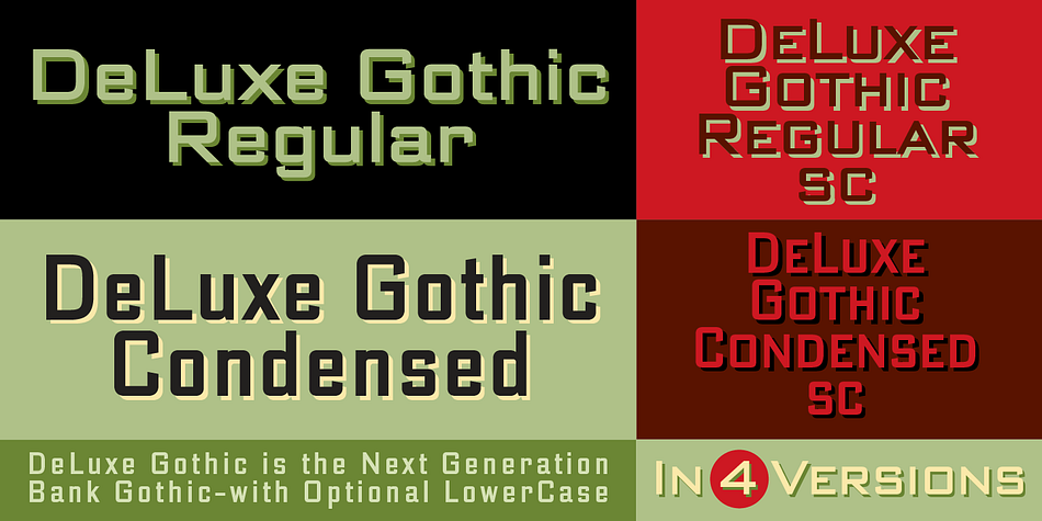 So he set out to remedy that by designing his all new DeLuxe Gothic, hoping that his new design would live up to the high standards of this former giant of the font world.