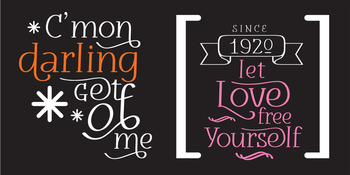 Displaying the beauty and characteristics of the darling font family.