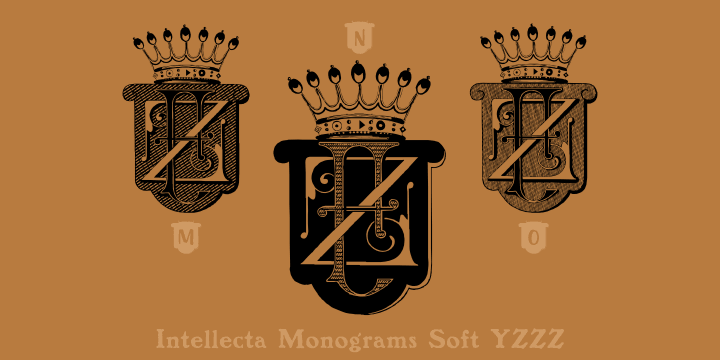 Intellecta Monograms Soft is a monograms font family.