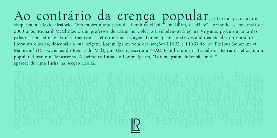 Emphasizing the favorited Lecharin font family.