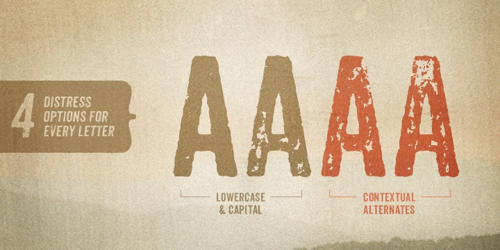 Double-letter ligatures add realism by eliminating identical texture in adjacent characters.