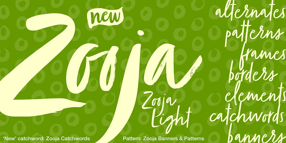Highlighting the Zooja font family.