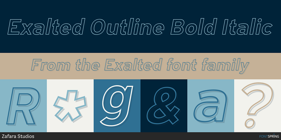 Exalted Outline Bold Italic Font