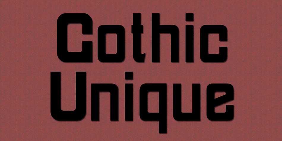 Gothic Unique is a revival of an unusual wooden type font of the 19th century.