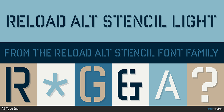 Reload Alt Stencil Light Font
