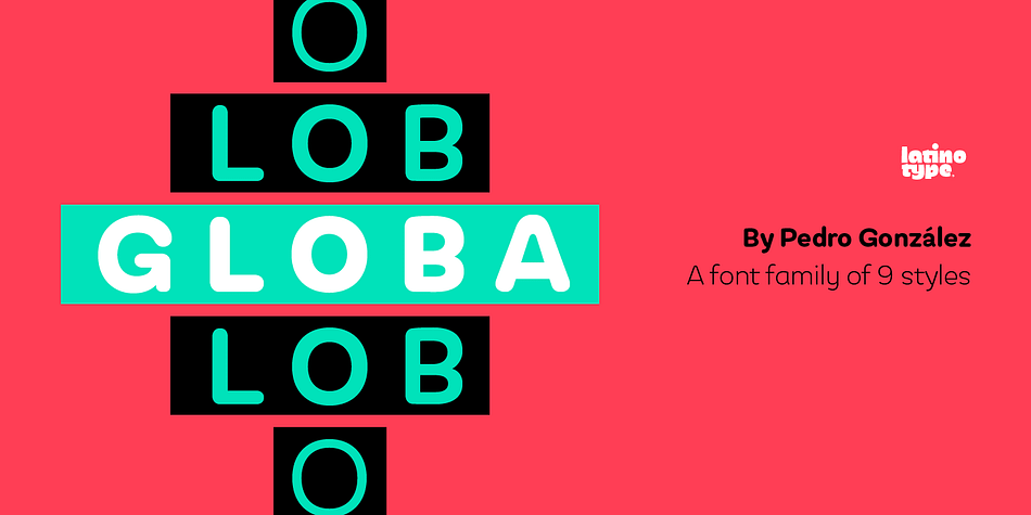 Globa is a low contrast round typeface that resembles American 