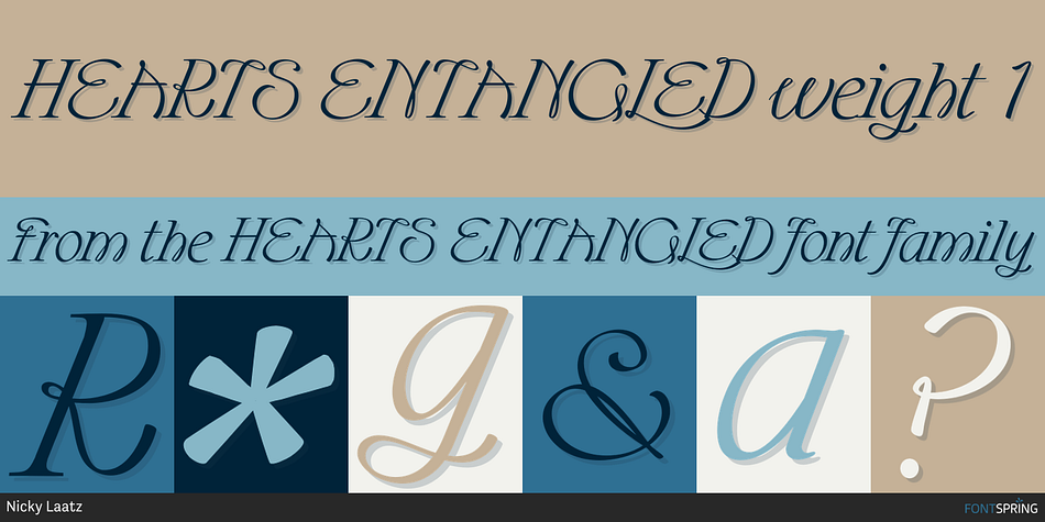 HEARTS ENTANGLED weight 1 Font