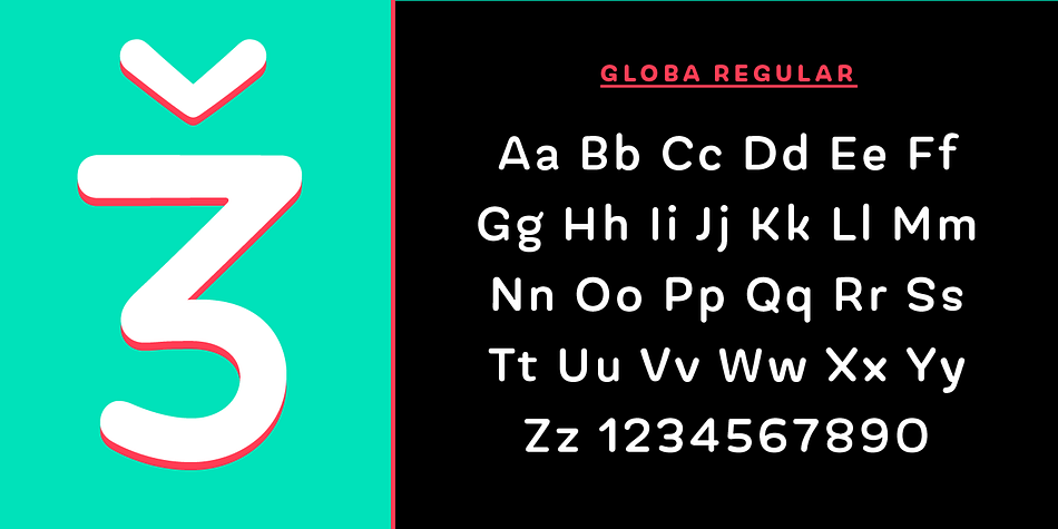 Globa font family example.