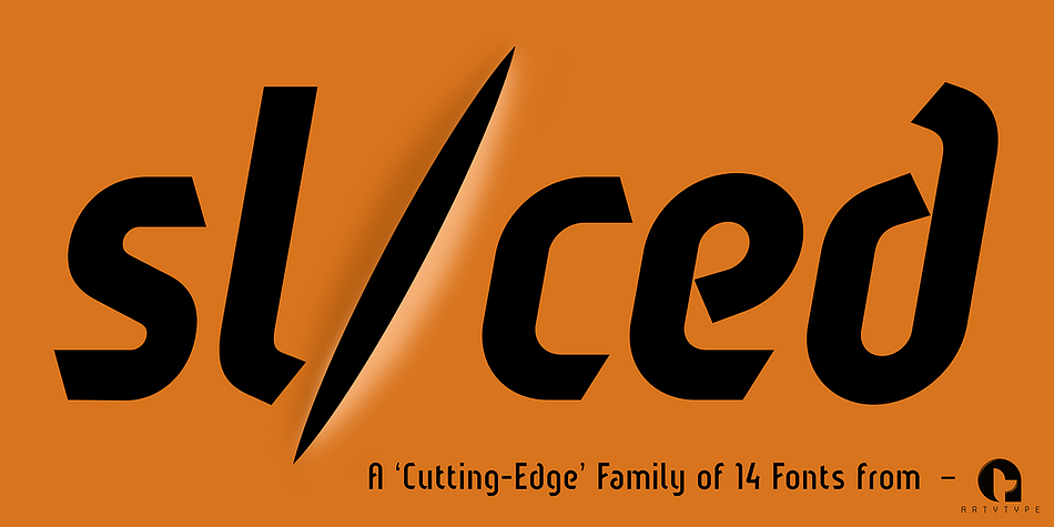 Sliced is a a seven font family.