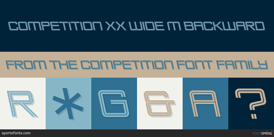Competition XX Wide M Backward Font