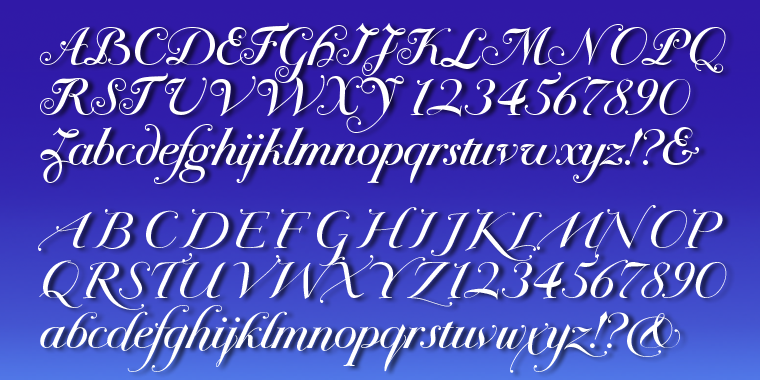 Number 2, 3, 4 and 6 have different capital letterforms. Number 5 is like 4 but with elaborate swashes.