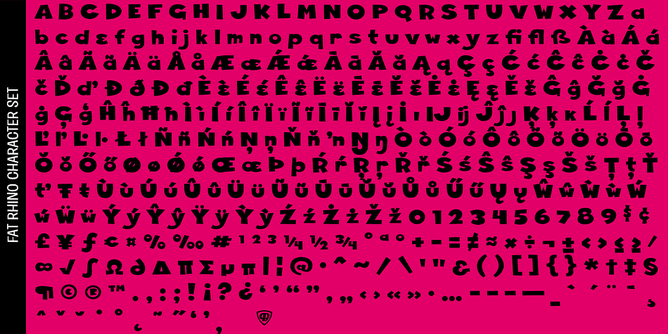 Highlighting the Fat Rhino PB font family.