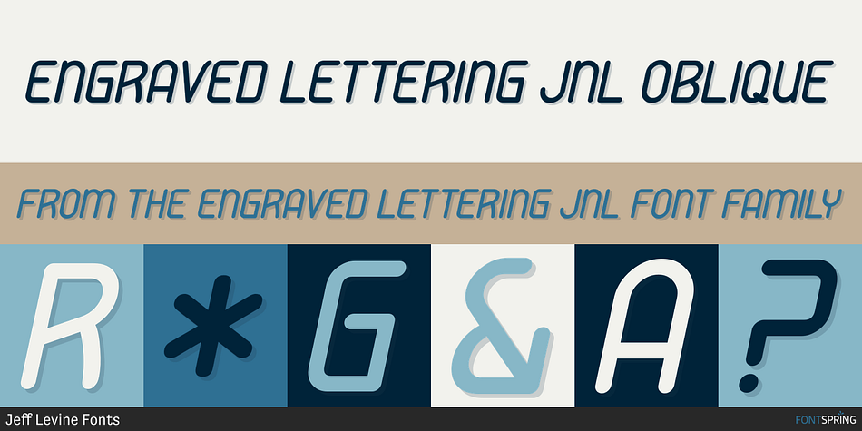 Engraved Lettering JNL Oblique Font