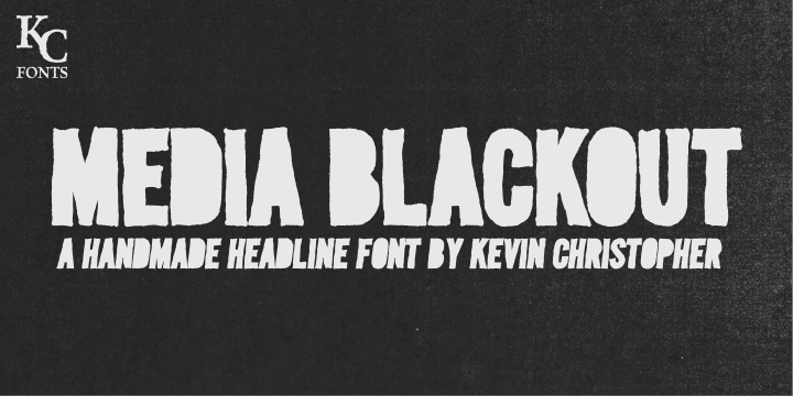 Media Blackout is a handmade font with rugged good looks.