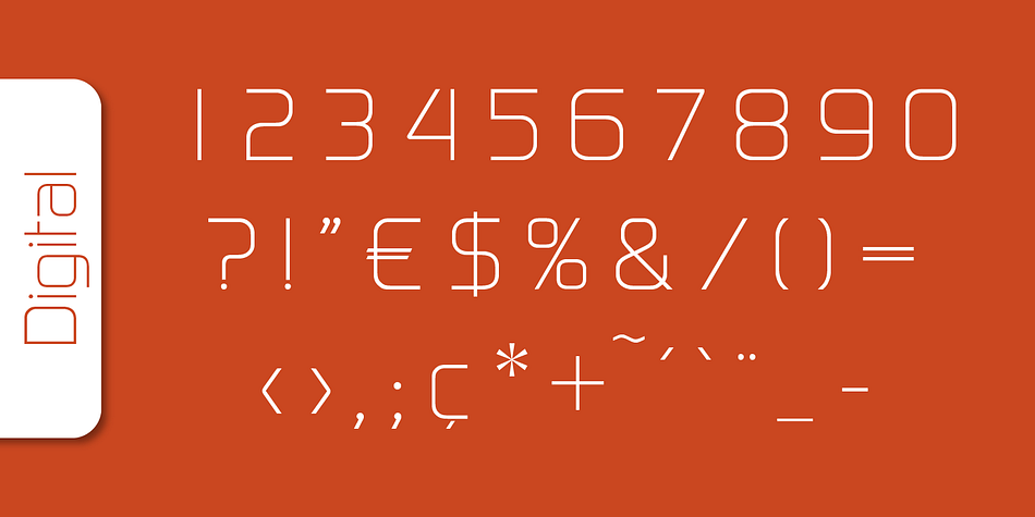 Digital Serial font family example.