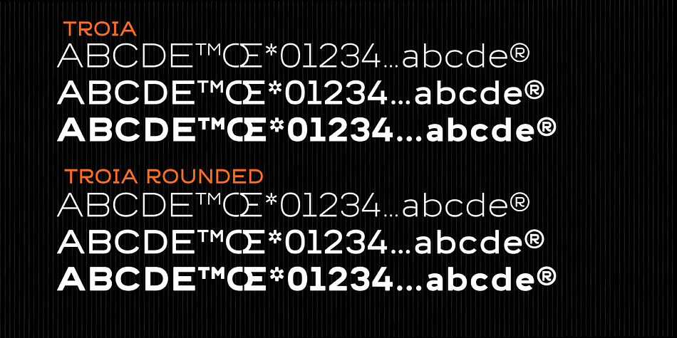 In addition to, with its rounded corners, each weight has its own smoother version.