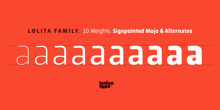 From Fancy Thin to Impact Ultra Boldness is family of 10 styles full of display alternates if all weights.This typeface contains additional opentype upright italic lowercases (a, e, f, g, t, v, w, y, z) and display alternates caps (A, B, E, F, G, H, P, R, S) that helps to emphasise display charm in text or words.
