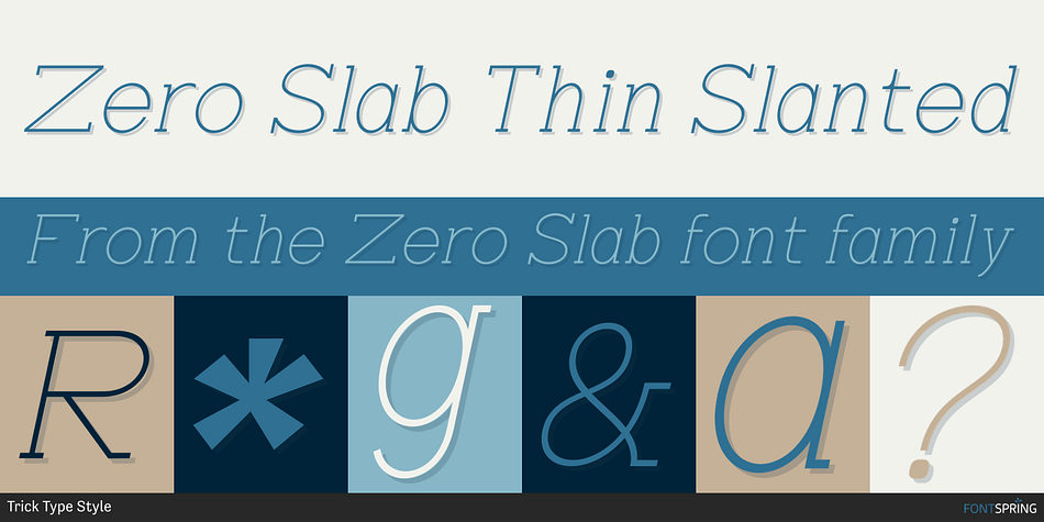 Zero Slab Thin Slanted Font