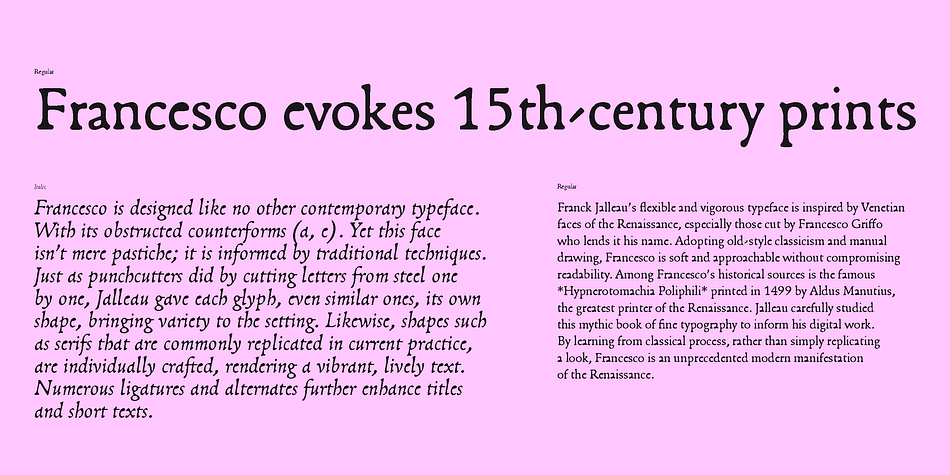 Jalleau carefully studied this mythic book of fine typography to inform his digital work.