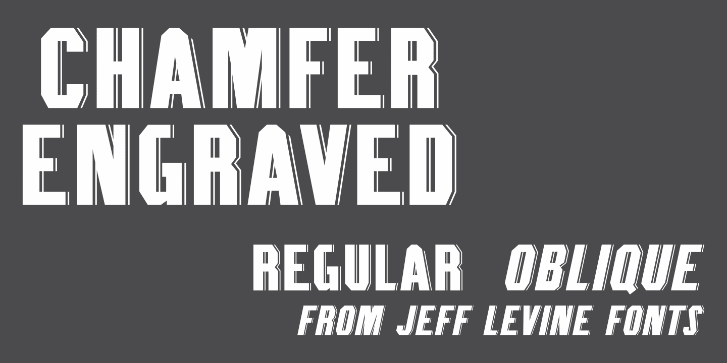 Chamfer Engraved JNL Font