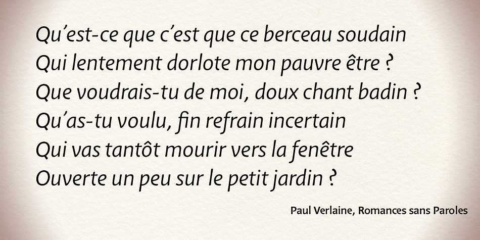 Schoiffer Sans displays warmth through its rounded and curved letterforms, and modernity while respecting the structure of the historical model.