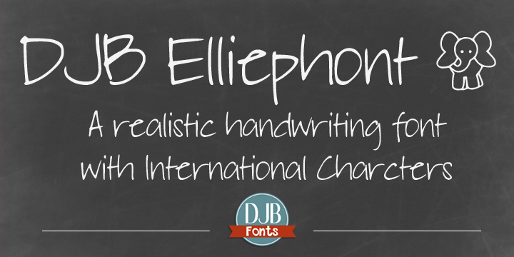 DJB Elliephont is a realistic handwriting font by Darcy Baldwin fonts which also contains international language glyphs.