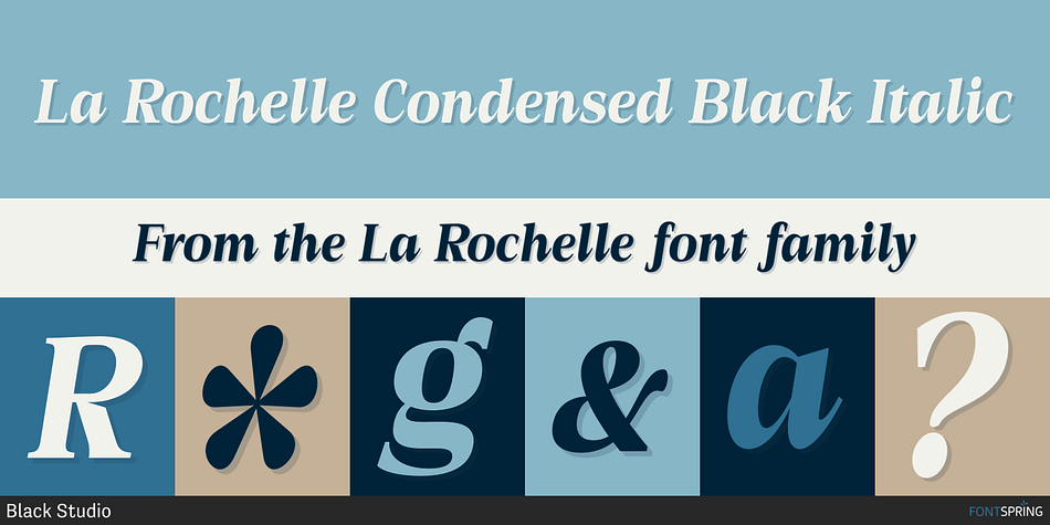 La Rochelle Condensed Black Italic Font