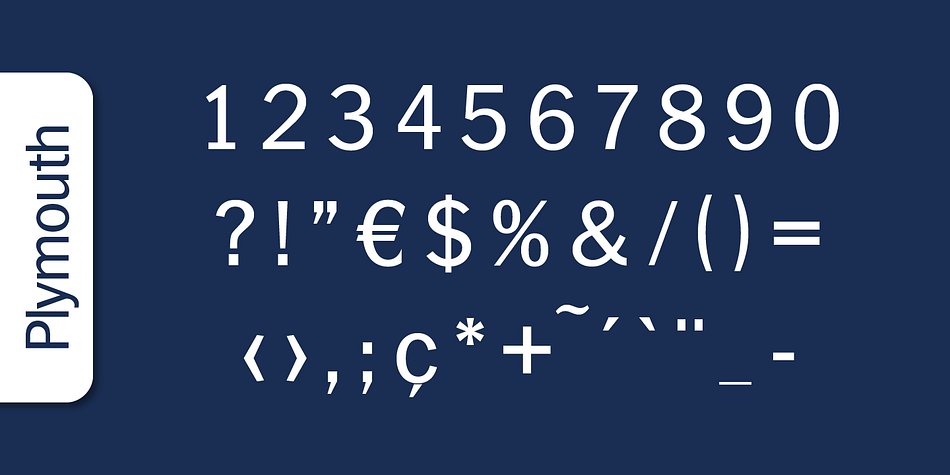 Plymouth Serial font family example.