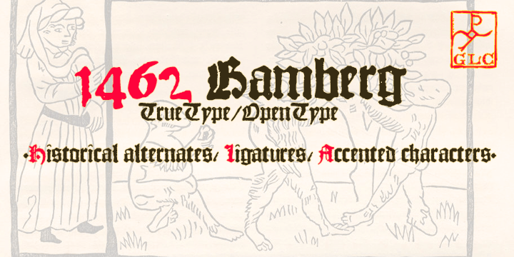Displaying the beauty and characteristics of the 1462 Bamberg font family.