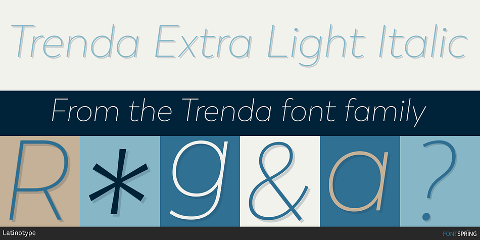 Trenda Extra Light Italic Font