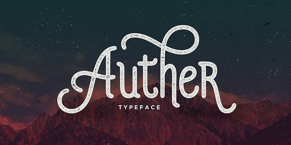The Auther Typeface is a modern & vintage monoline display script font.