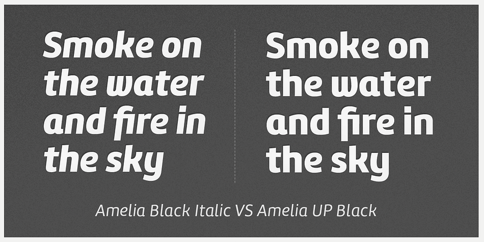 Amelia font family example.