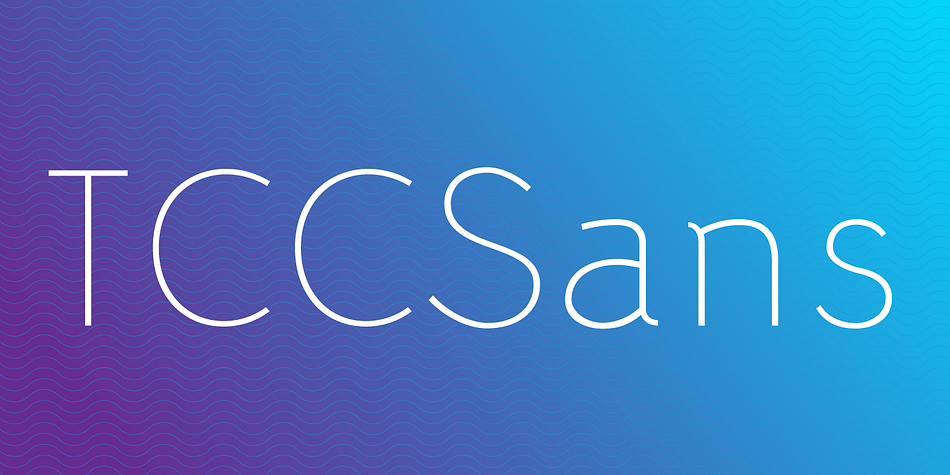 TCC Sans is an eight font, sans serif family by Sea Types.