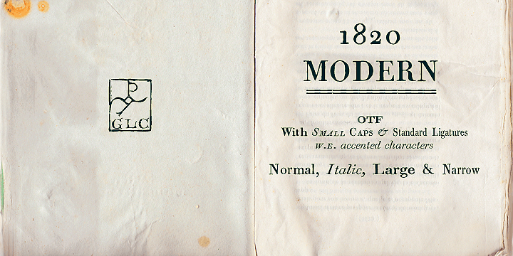 Displaying the beauty and characteristics of the 1820 Modern font family.