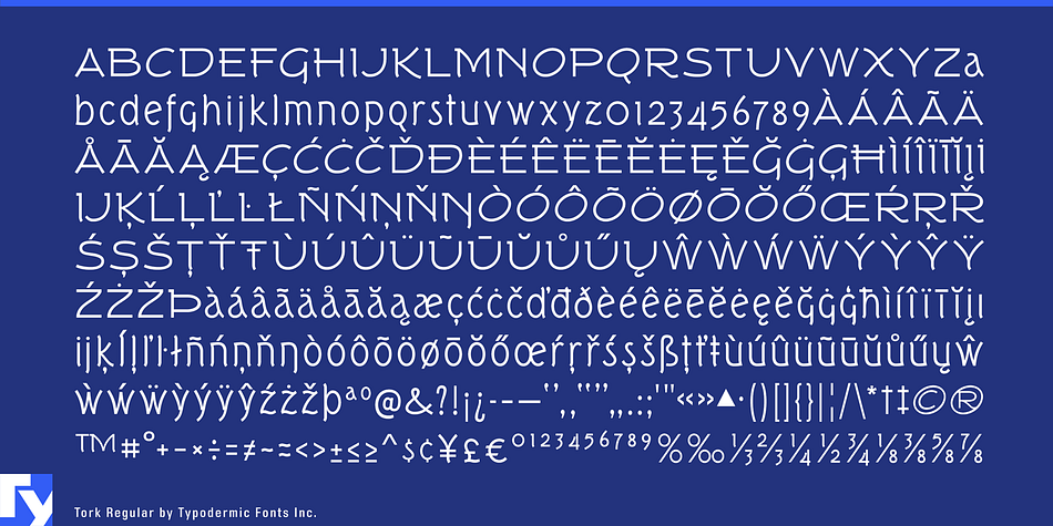 Displaying the beauty and characteristics of the Tork font family.