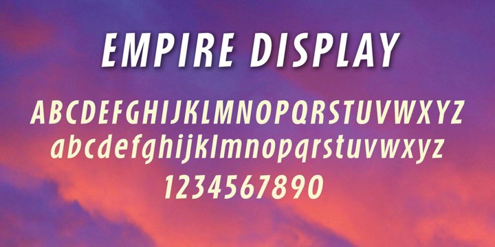 Empire Display is a  single  font family.
