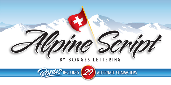 Displaying the beauty and characteristics of the Alpine Script font family.