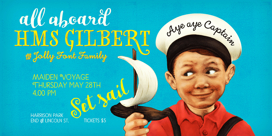 HMS Gilbert is a hand drawn collection of fonts designed to play perfectly together.
