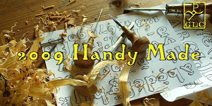 Displaying the beauty and characteristics of the 2009 Handymade font family.