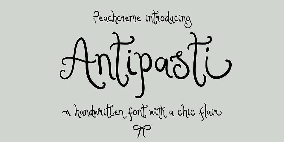 Introducing "Antipasti," a typeface that blends the charm of handwritten script with the clarity of modern design.