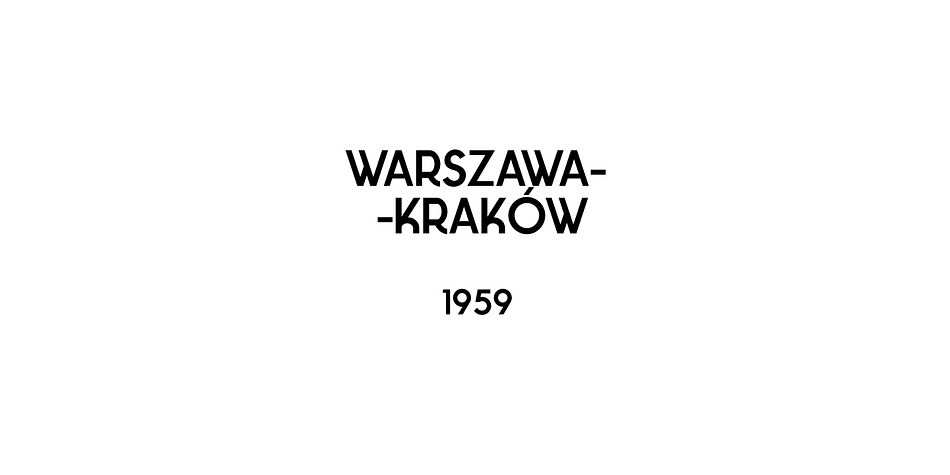 Warsaw 59 font family example.