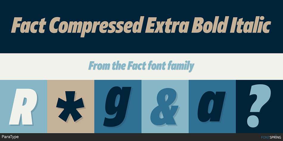 Fact Compressed Extra Bold Italic Font