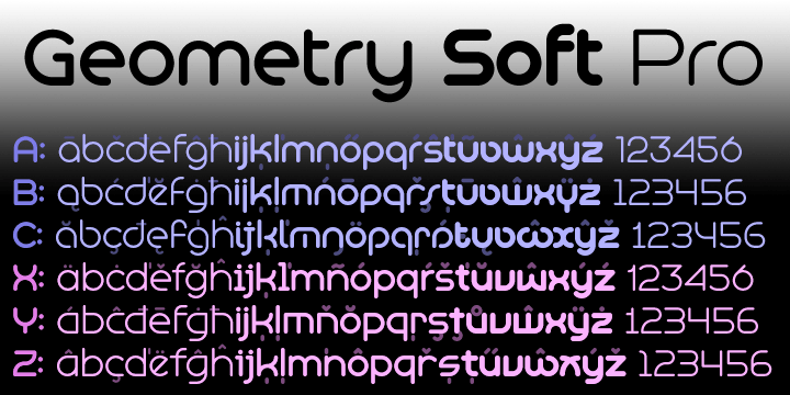 Highlighting the Geometry Soft Pro font family.