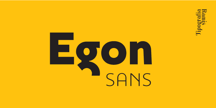 Egon Sans is a geometric sans serif typeface family built in ten stylesóextra-light, light, regular, bold and black weights in roman and italic respectably.